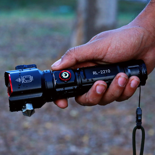 (Original RL 2210) Super Powerful 8-in-1 Emergency Flashlight & Charging Bank | 1km Range With One Extra Cell🔥
