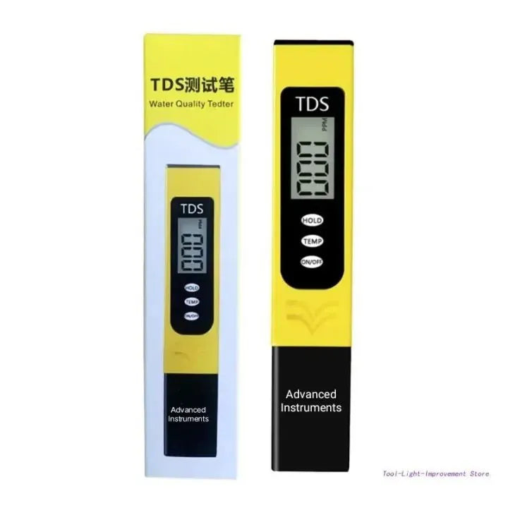 3 in 1 TDS Meter , Accurate Water Quality Tester With Black Lit Screen , TDS ,EC And Temperature , 0 _9999 Ppm Portable Water Tester With aTC For Drinking Water Aquariums ( yellow)